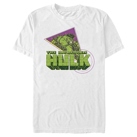 Men's Marvel Hulk Brick Name Graphic Tee White X Large