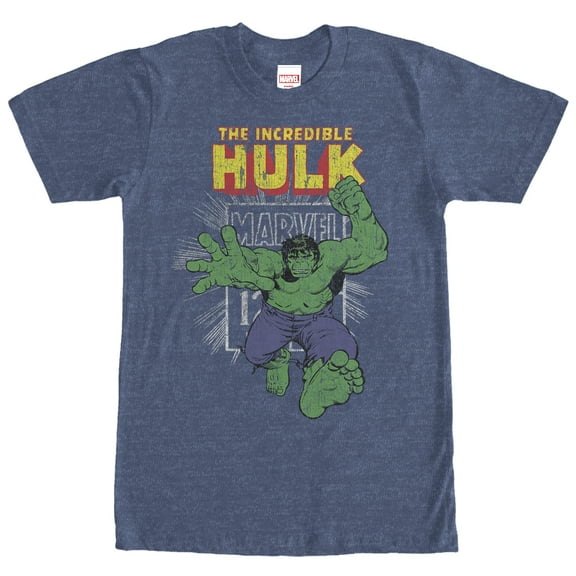Men's Marvel Hulk Comic Book Cent Graphic Tee Navy Blue Heather 2X Large