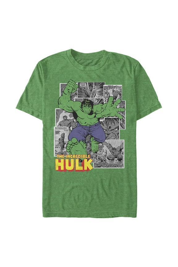 Men's Marvel Hulk Comic Panel Collage Graphic T-Shirt