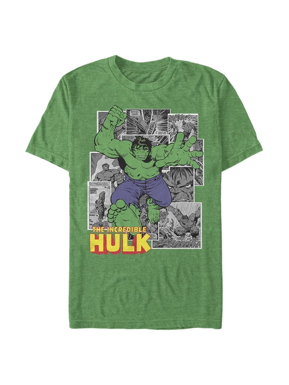 Men's Marvel Hulk Comic Panel Collage Graphic T-Shirt