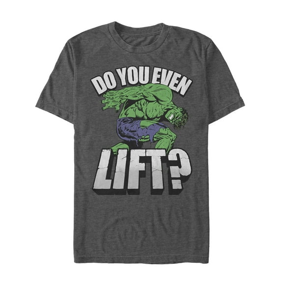 Men's Marvel Hulk Do You Even Lift Graphic Tee Charcoal Heather Large