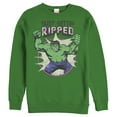 thumbnail image 1 of Men's Marvel Hulk Getting Ripped  Sweatshirt Kelly Green 3X Large, 1 of 3