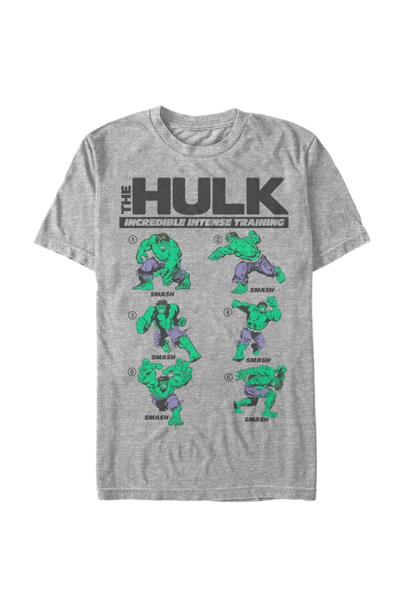 Men's Marvel Hulk Incredible Intense Training Graphic Tee Athletic Heather Large
