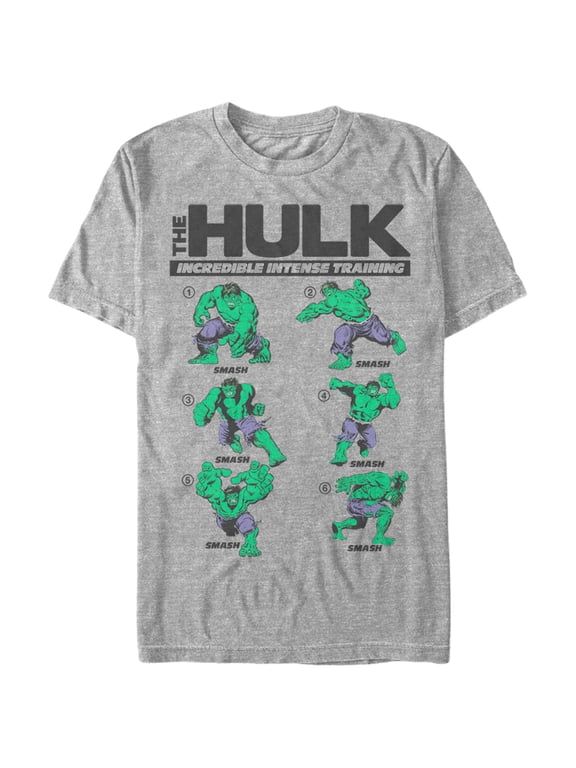 Men's Marvel Hulk Incredible Intense Training Graphic Tee Athletic Heather Medium
