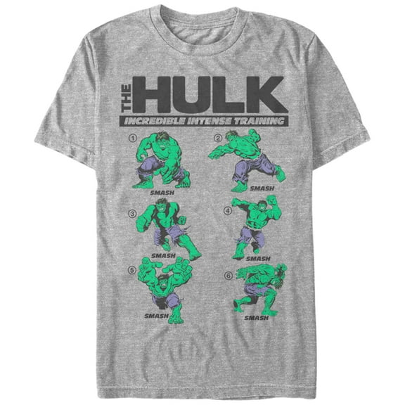 Men's Marvel Hulk Incredible Intense Training Graphic Tee Athletic Heather X Large