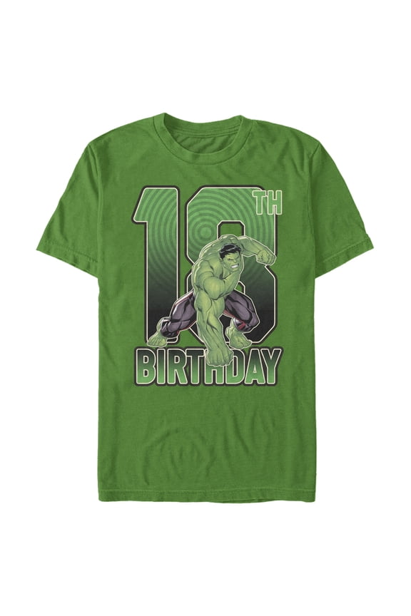 Men's Marvel Hulk Smash 18th Birthday Graphic Tee Kelly Green Large
