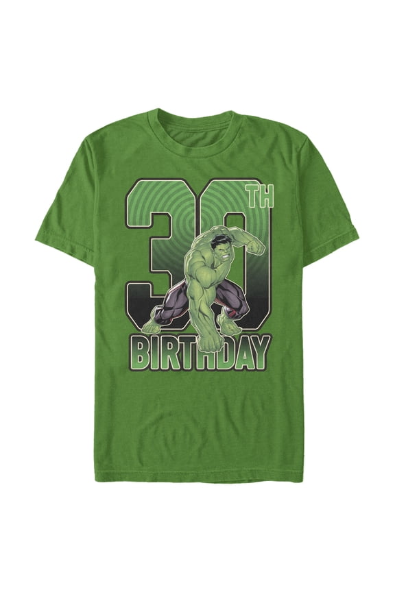 Men's Marvel Hulk Smash 30th Birthday Graphic Tee Kelly Green 2X Large