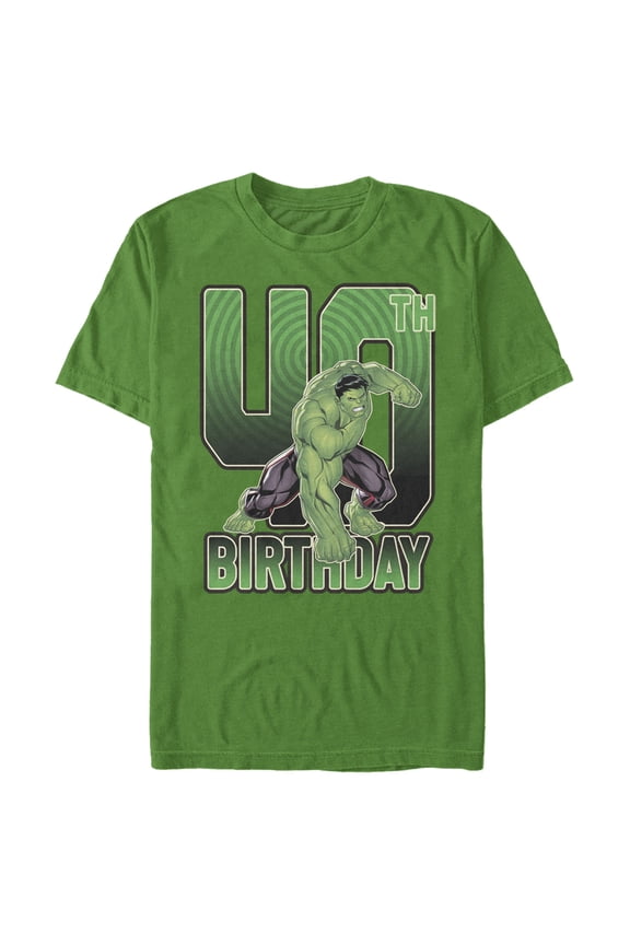 Men's Marvel Hulk Smash 40th Birthday Graphic Tee Kelly Green Large