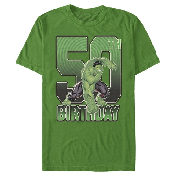 Men's Marvel Hulk Smash 50th Birthday Graphic Tee Kelly Green 3X Large