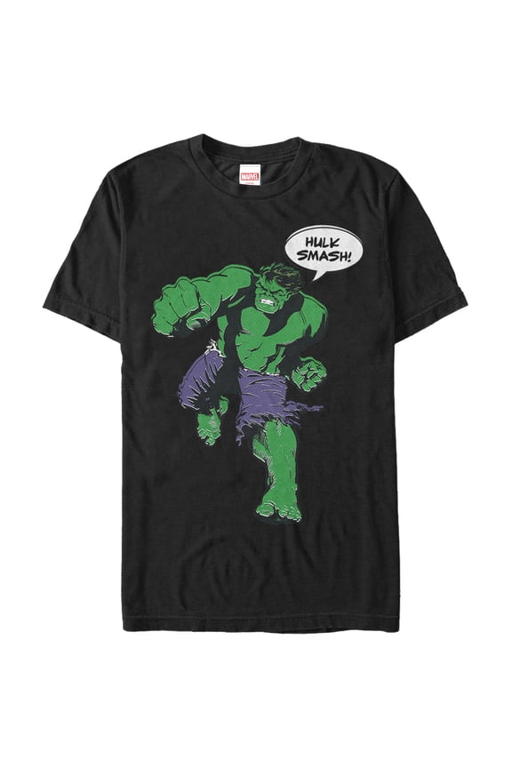 Men's Marvel Hulk Smash Classic  Graphic Tee Black X Large