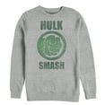 thumbnail image 1 of Men's Marvel Hulk Smash  Sweatshirt Athletic Heather 2X Large, 1 of 3