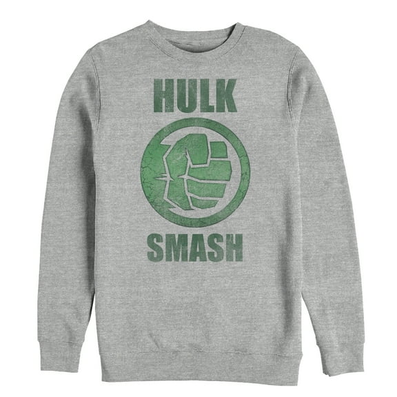Men's Marvel Hulk Smash Sweatshirt Athletic Heather Medium