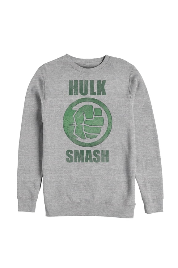 Men's Marvel Hulk Smash Sweatshirt Athletic Heather X Large