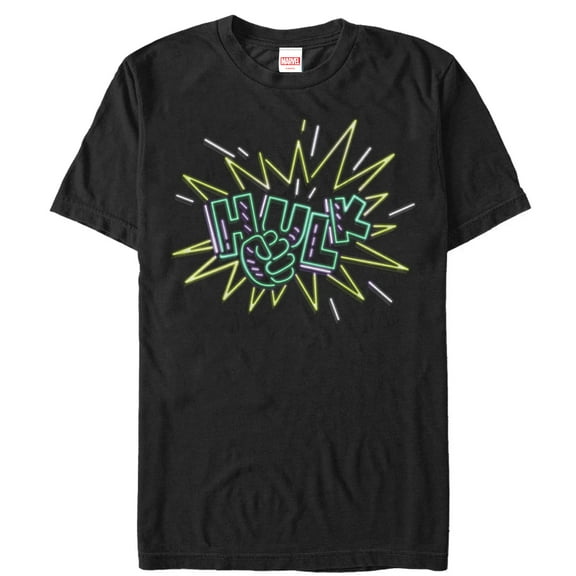 Men's Marvel Hulk Star  Graphic Tee Black Small