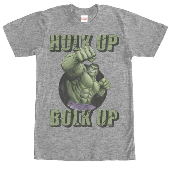 Men's Marvel Hulk Up Bulk Up  Graphic Tee Athletic Heather Large