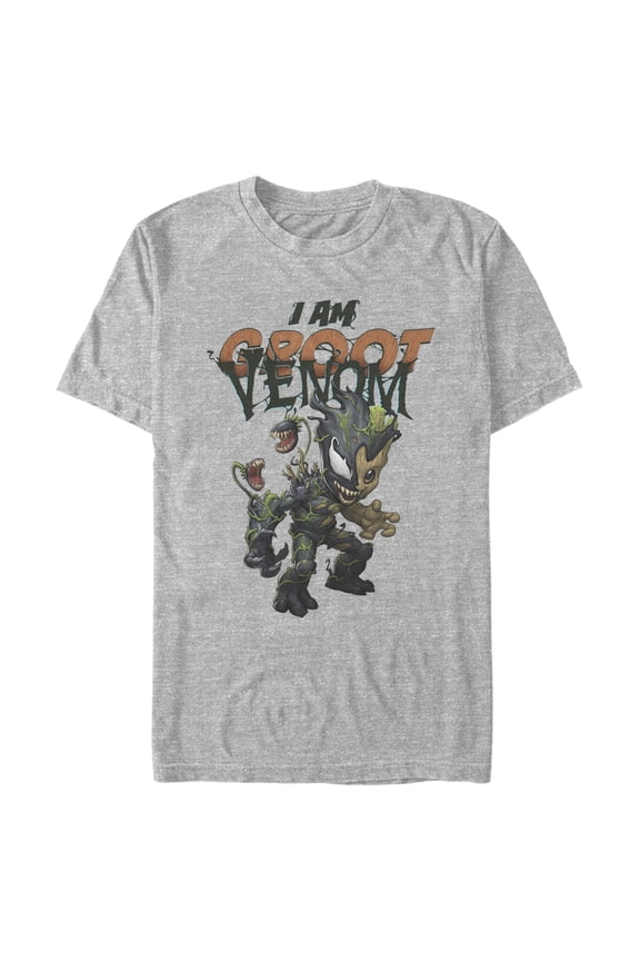 Men's Marvel I Am Groot Infected Venom  Graphic Tee Athletic Heather Medium