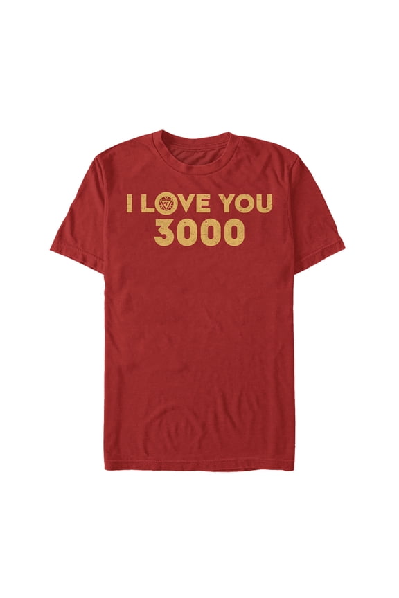 Men's Marvel I Love You 3000 Arc Reactor  Graphic Tee Red 3X Large