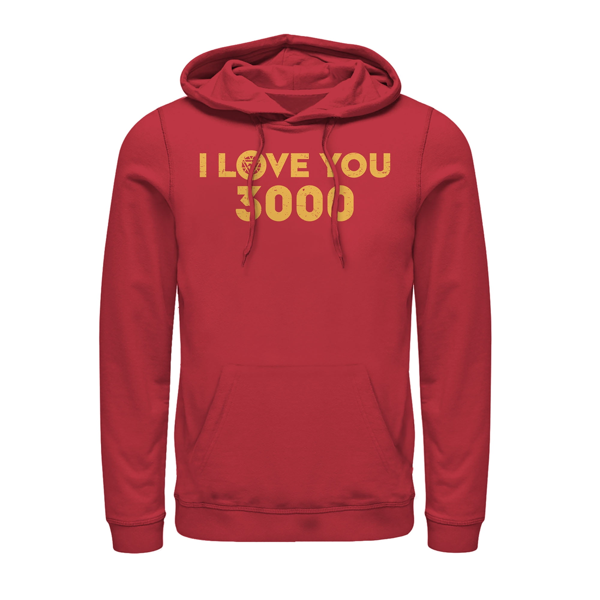 Men's Marvel I Love You 3000 Arc Reactor Pull Over Hoodie Red 3X