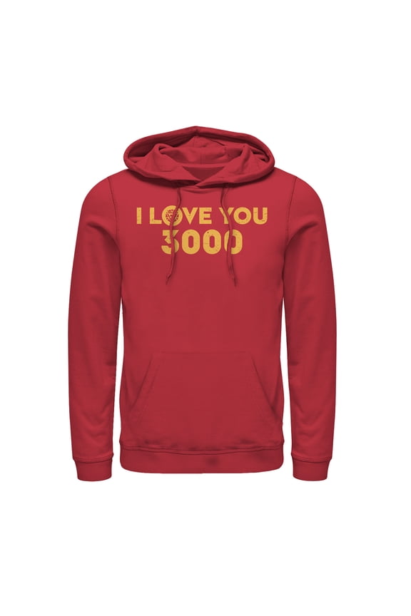 Men's Marvel I Love You 3000 Arc Reactor Pull Over Hoodie Red Small