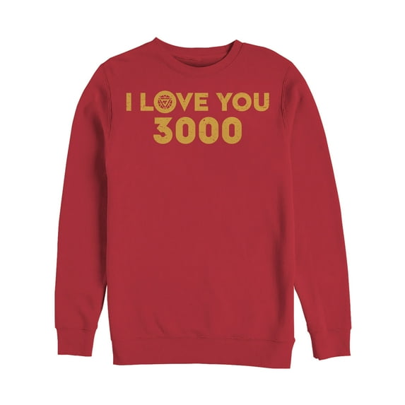Men's Marvel I Love You 3000 Arc Reactor Sweatshirt Red 3X Large