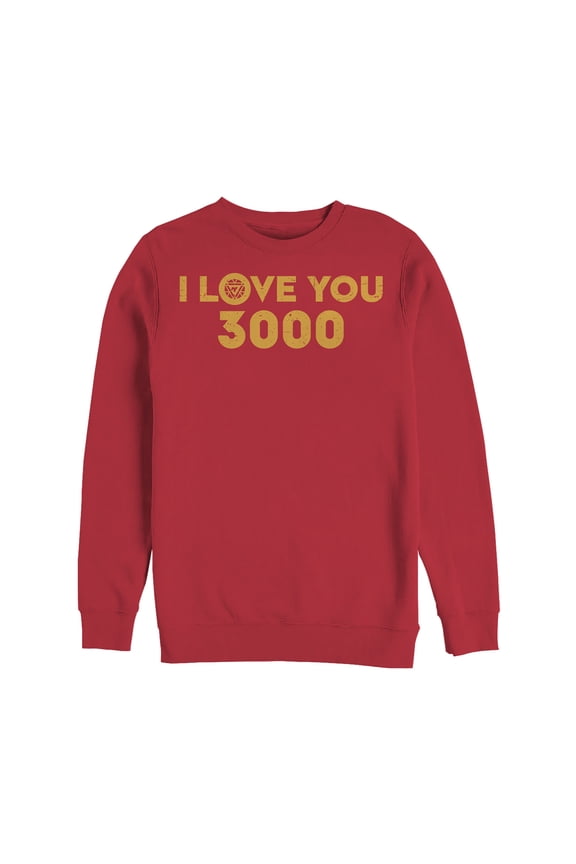 Men's Marvel I Love You 3000 Arc Reactor  Sweatshirt Red X Large