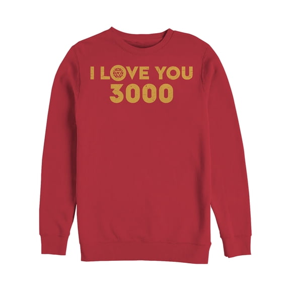 Men's Marvel I Love You 3000 Arc Reactor Sweatshirt Red X Large