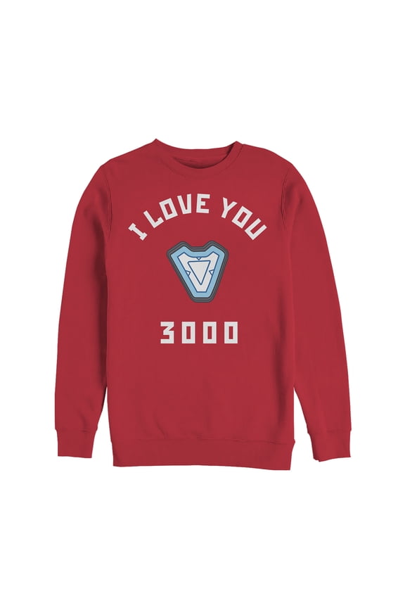 Men's Marvel I Love You 3000 Iron Man Reactor Sweatshirt Red 3X Large