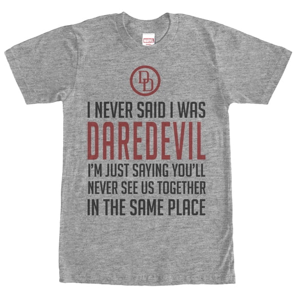 Men's Marvel I Never Said I was Daredevil  Graphic Tee Athletic Heather Large