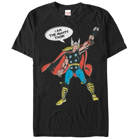 Men's Marvel I am the Mighty Thor Graphic Tee Black X Large