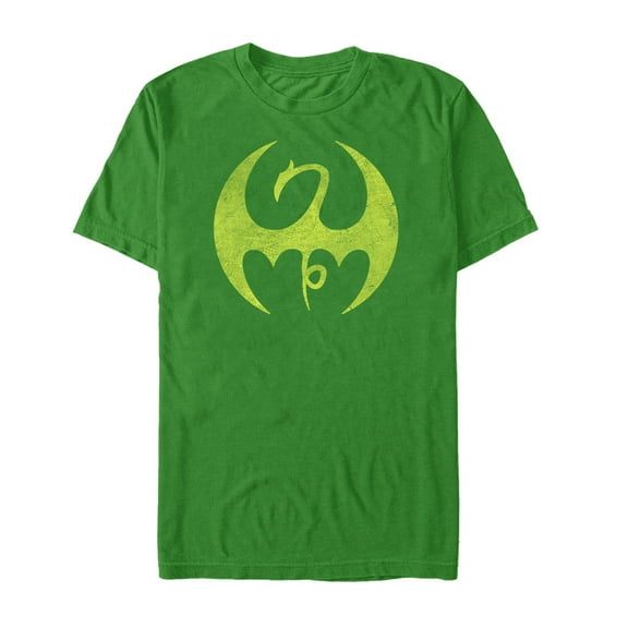 Men's Marvel Iron Fist Distressed Dragon Logo Graphic Tee Kelly Green Large