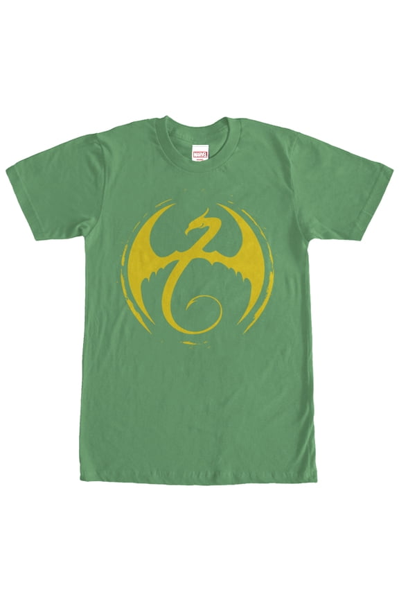 Men's Marvel Iron Fist Dragon Logo Graphic Tee Kelly Green 3X Large