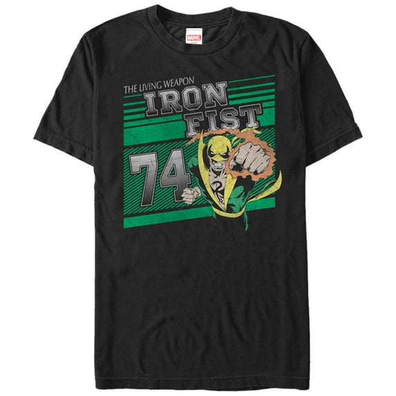 Men's Marvel Iron Fist Living Weapon 74 Graphic Tee Black X Large