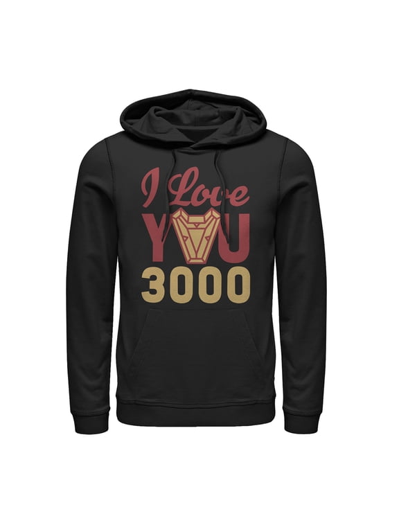 Men's Marvel Iron Man Arc Heart 3000 Pull Over Hoodie Black Medium