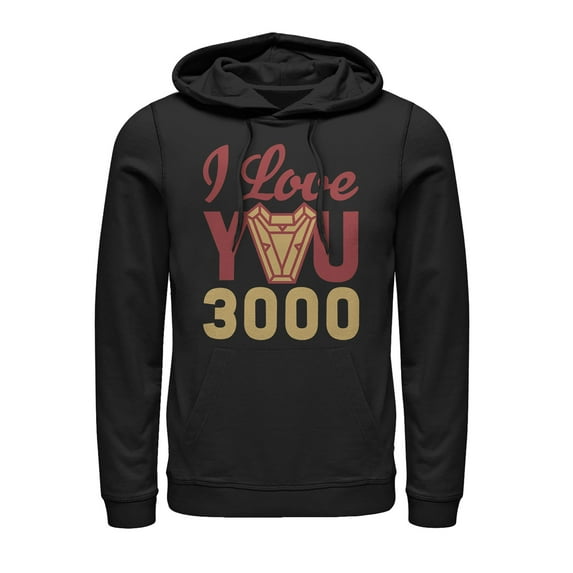 Men's Marvel Iron Man Arc Heart 3000 Pull Over Hoodie Black X Large
