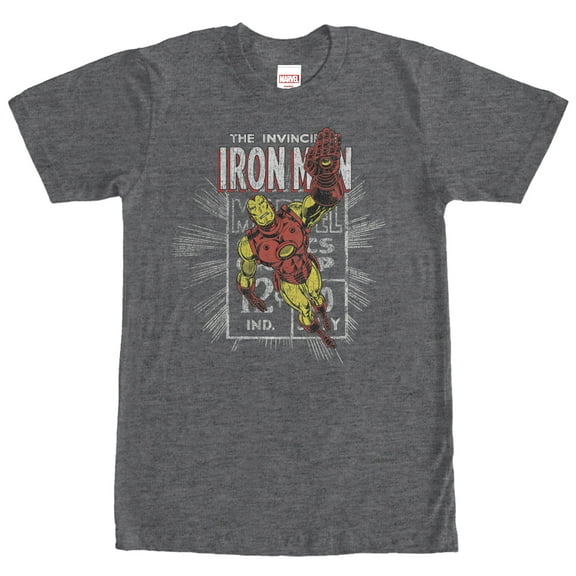 Men's Marvel Iron Man Comic Book Cent Graphic Tee Charcoal Heather Small