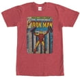 thumbnail image 1 of Men's Marvel Iron Man Comic Book Cover Print  Graphic Tee Red Heather Small, 1 of 4