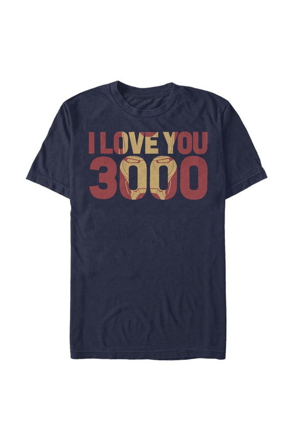 Men's Marvel Iron Man Forever Love 3000 Graphic Tee Navy Blue Small
