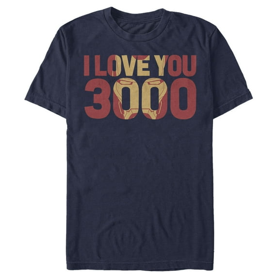 Men's Marvel Iron Man Forever Love 3000 Graphic Tee Navy Blue Small