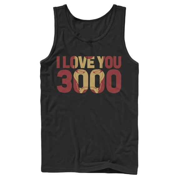Men's Marvel Iron Man Forever Love 3000 Tank Top Black Large