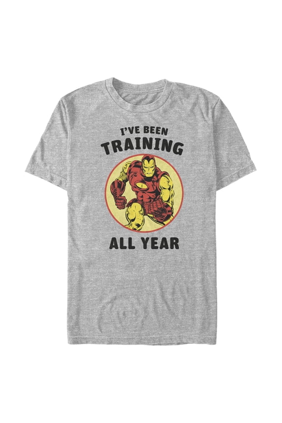 Men's Marvel Iron Man I've Been Training All Year Graphic Tee Athletic Heather Small