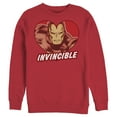thumbnail image 1 of Men's Marvel Iron Man Invincible Valentine Heart  Sweatshirt Red Large, 1 of 3