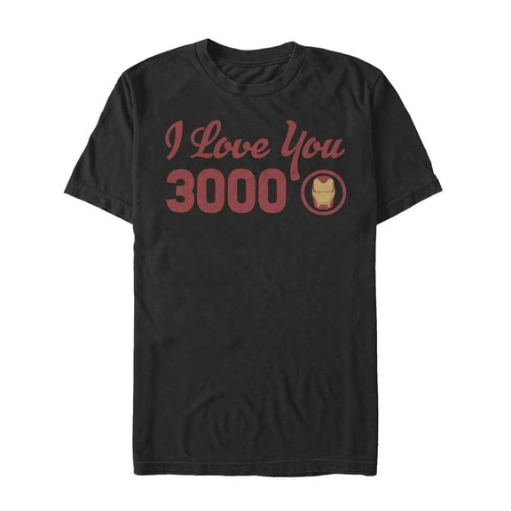 Men's Marvel Iron Man Love 3000 Forever  Graphic Tee Black Medium