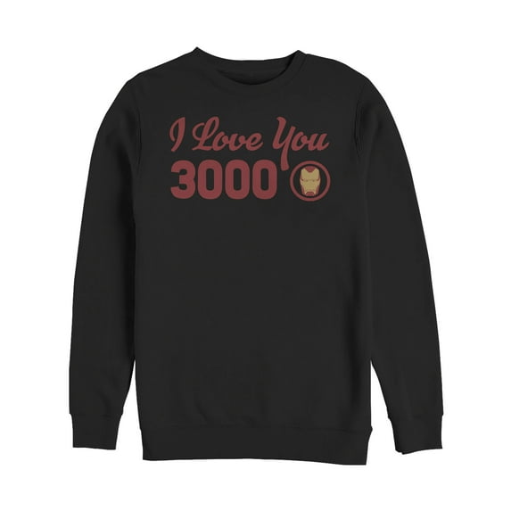 Men's Marvel Iron Man Love 3000 Forever Sweatshirt Black 3X Large