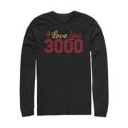 Mens Marvel Iron Man Love 3000 Script Long Sleeve Shirt Black Medium