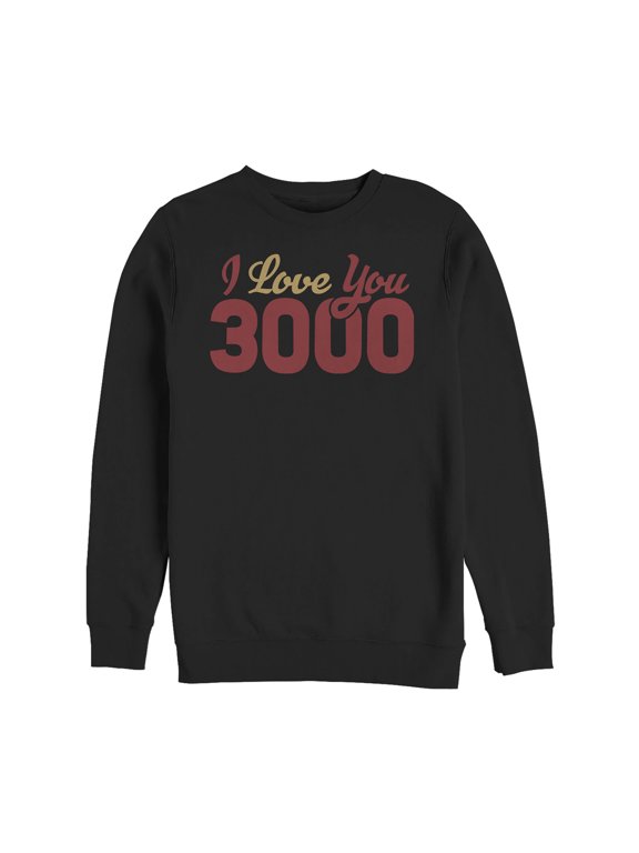 Men's Marvel Iron Man Love 3000 Script Sweatshirt Black X Large