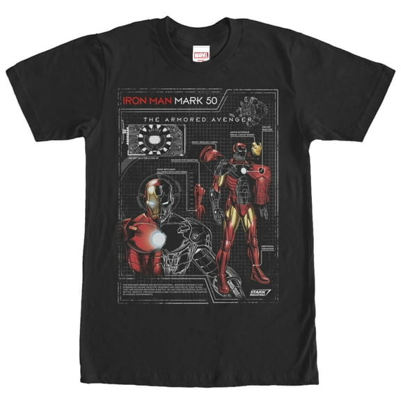 Men's Marvel Iron Man Mark 50  Graphic Tee Black Large