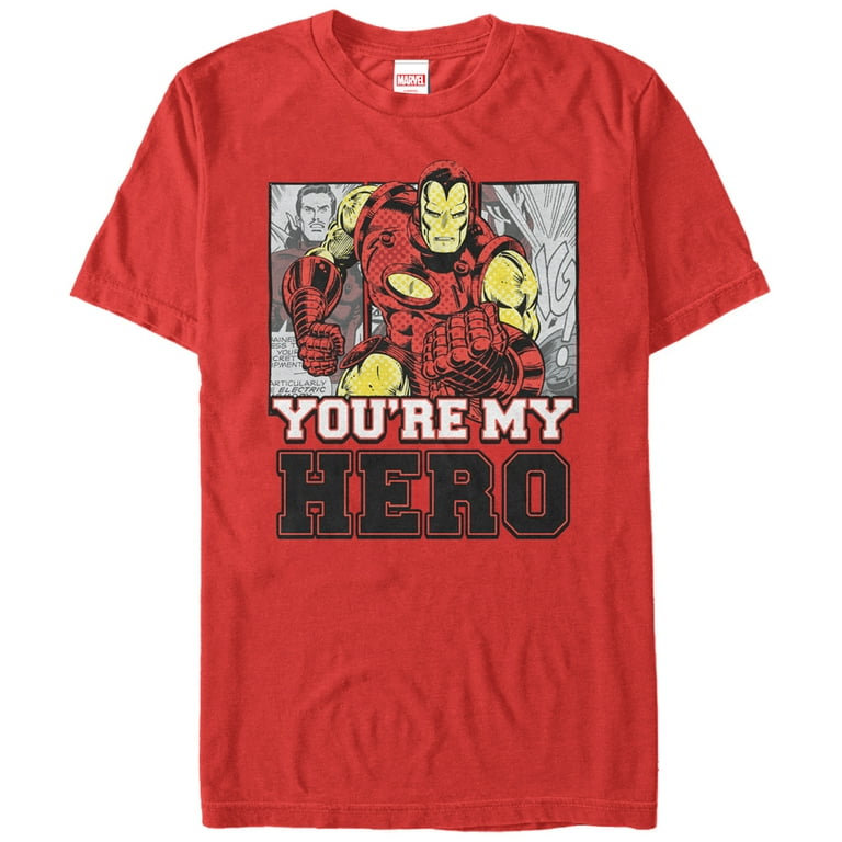 Men s Marvel Iron Man My Hero Graphic Tee Red Small Walmart