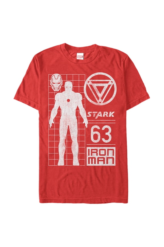 Men's Marvel Iron Man Stark 63 Graphic Tee Red Large
