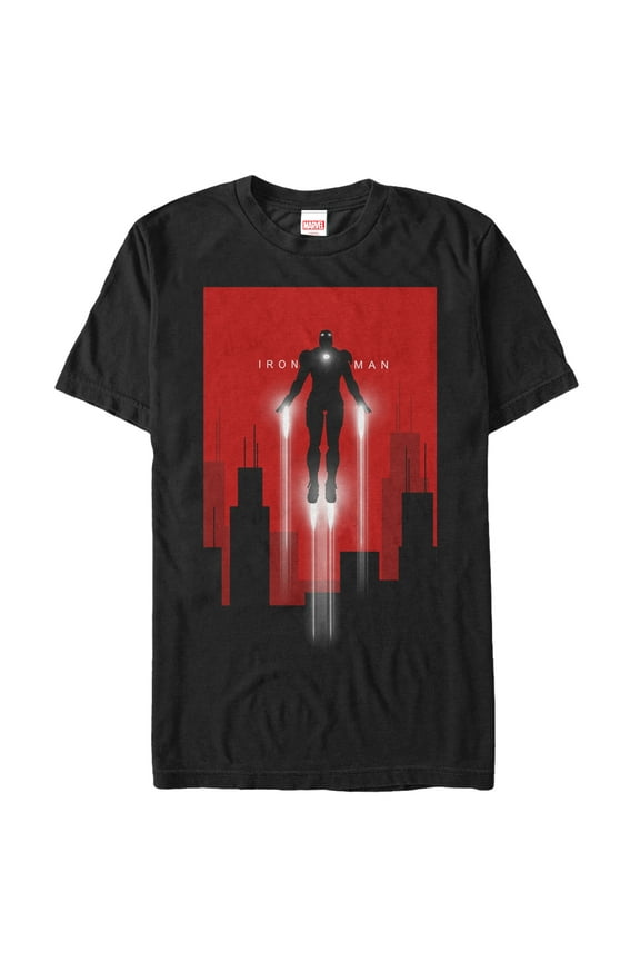 Men's Marvel Iron Man in Flight Graphic Tee Black Large