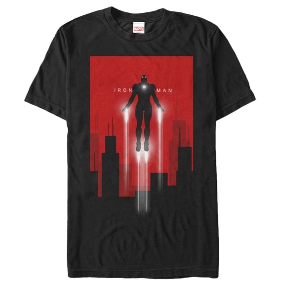 Men's Marvel Iron Man in Flight Graphic Tee Black Medium